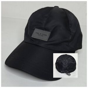 Rag & Bone Industry Baseball Cap Logo Adjustable Black Nylon Minimalist Medium